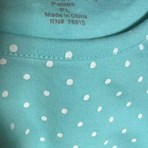 Appleseeds 3/4 Sleeve Polka Dot Top  PL - Picture 9 of 9